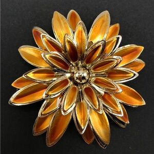 Sarah Coventry Gold and Orange Petal Brooch